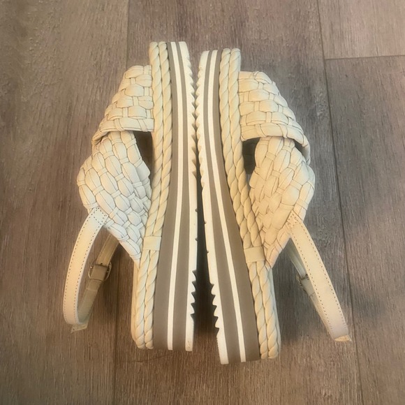 Pons Quintana Leather Woven Cream Platform Sandal Size 37 NEW - Picture 6 of 6